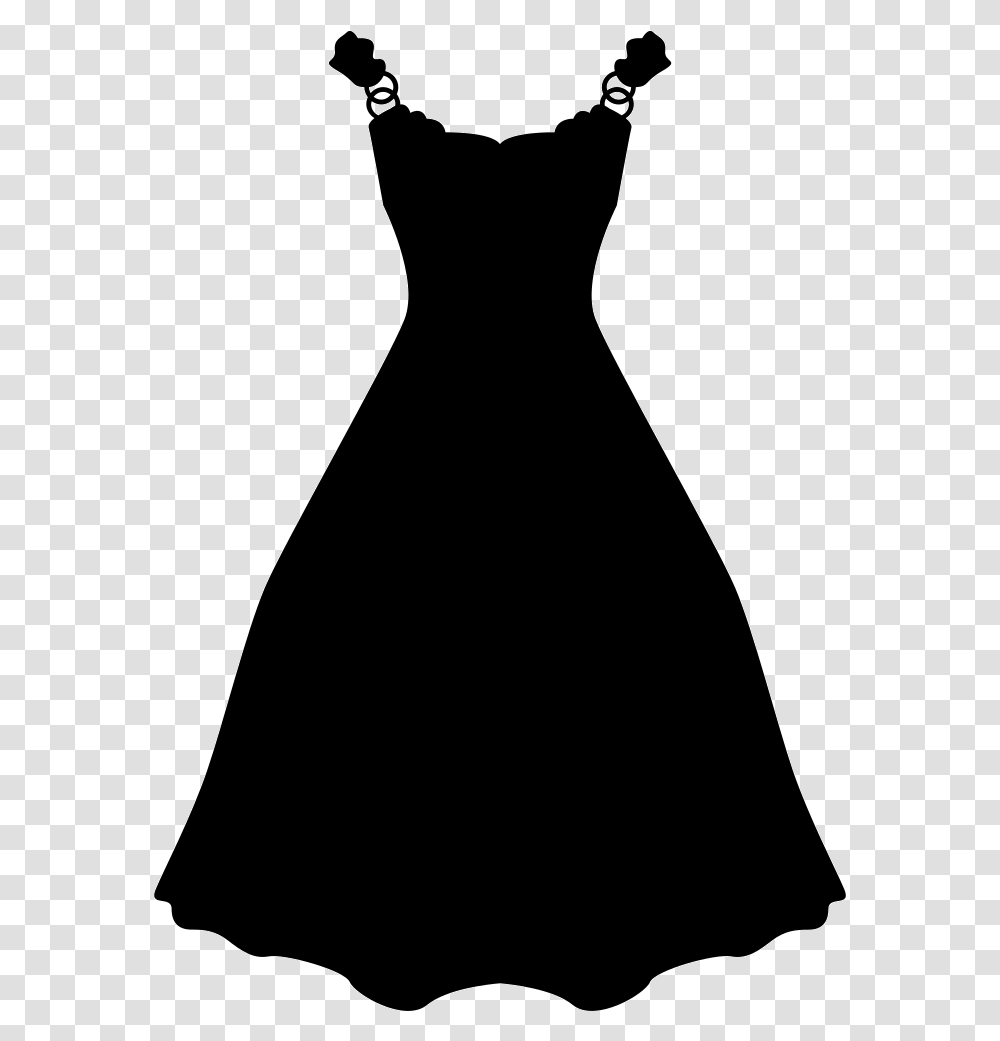 Dress Long And Black Shape Black Dress Icon, Silhouette, Apparel, Mannequin Transparent Png
