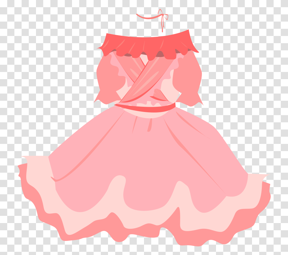 Dress Pink Princess Transprent Free Download Clipart Princess Cartoon Dress, Apparel, Person, Human Transparent Png