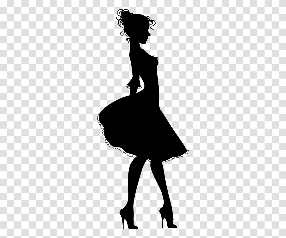 Dress Silhouette Woman Silhouette2 Silhouette Of A Lady, Person, Stencil, Leisure Activities Transparent Png