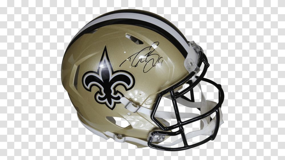 Drew Brees Autographed New Orleans New Orleans Saints, Clothing, Apparel, Helmet, Football Helmet Transparent Png