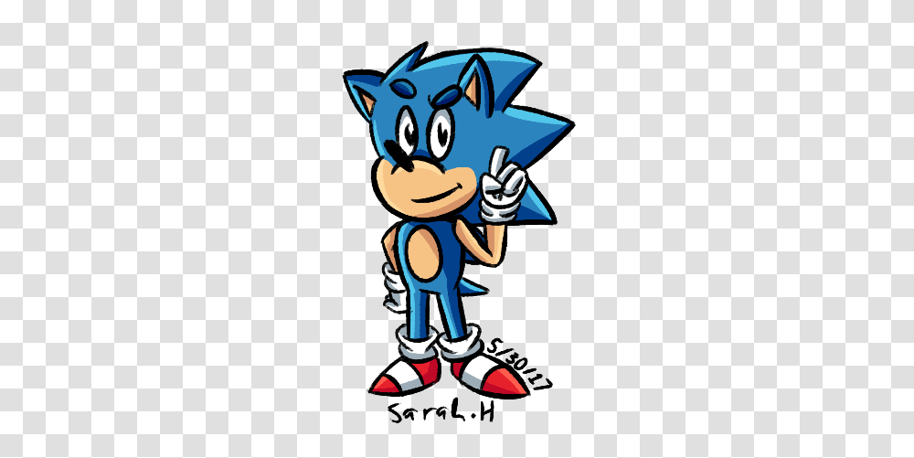 Drew This Cute Little Classic Sonic After I Watched The Recent, Performer, Hand, Elf, Poster Transparent Png