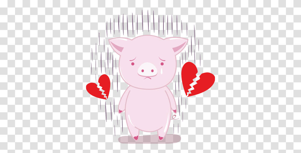 Dribbble Heartbrokenpng By Nhi Lu Cartoon, Pig, Mammal, Animal, Hog Transparent Png