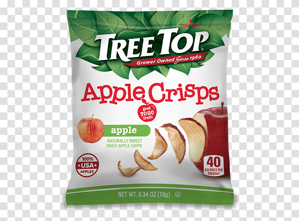 Dried Apple Crisps Tree Top Dried Apple Crisps, Plant, Food, Fruit, Yogurt Transparent Png