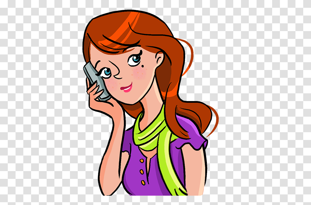 Dring I Am On Girl Calling Sticker, Female, Photography Transparent Png