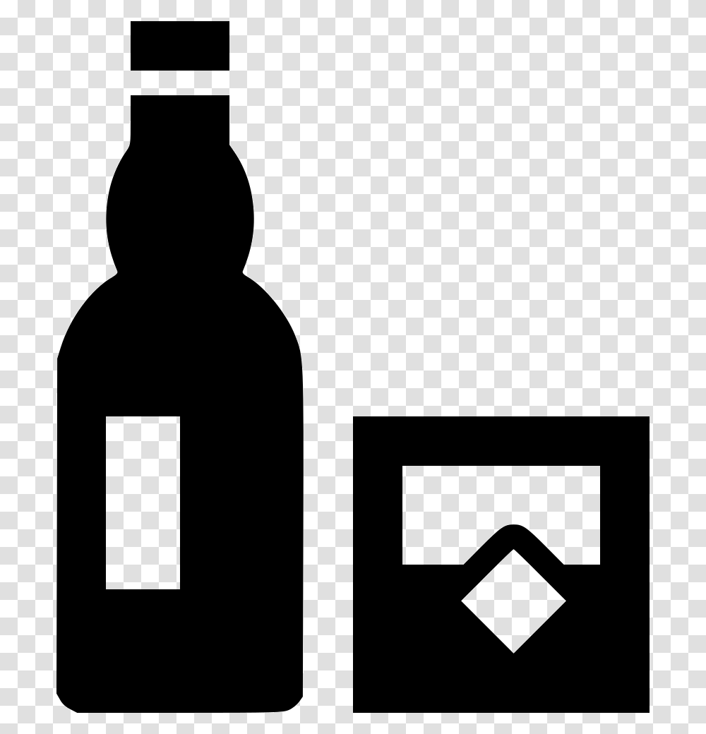 Drink Bottle Whiskey Icon Free Download, Silhouette, Stencil Transparent Png