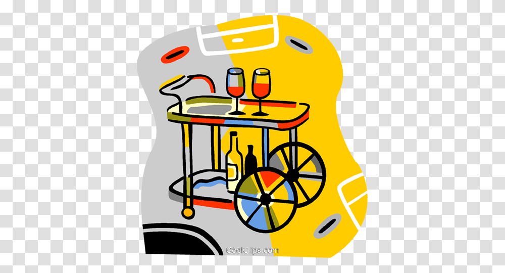 Drink Cart Royalty Free Vector Clip Art Illustration, Label, Leisure Activities, Beverage Transparent Png