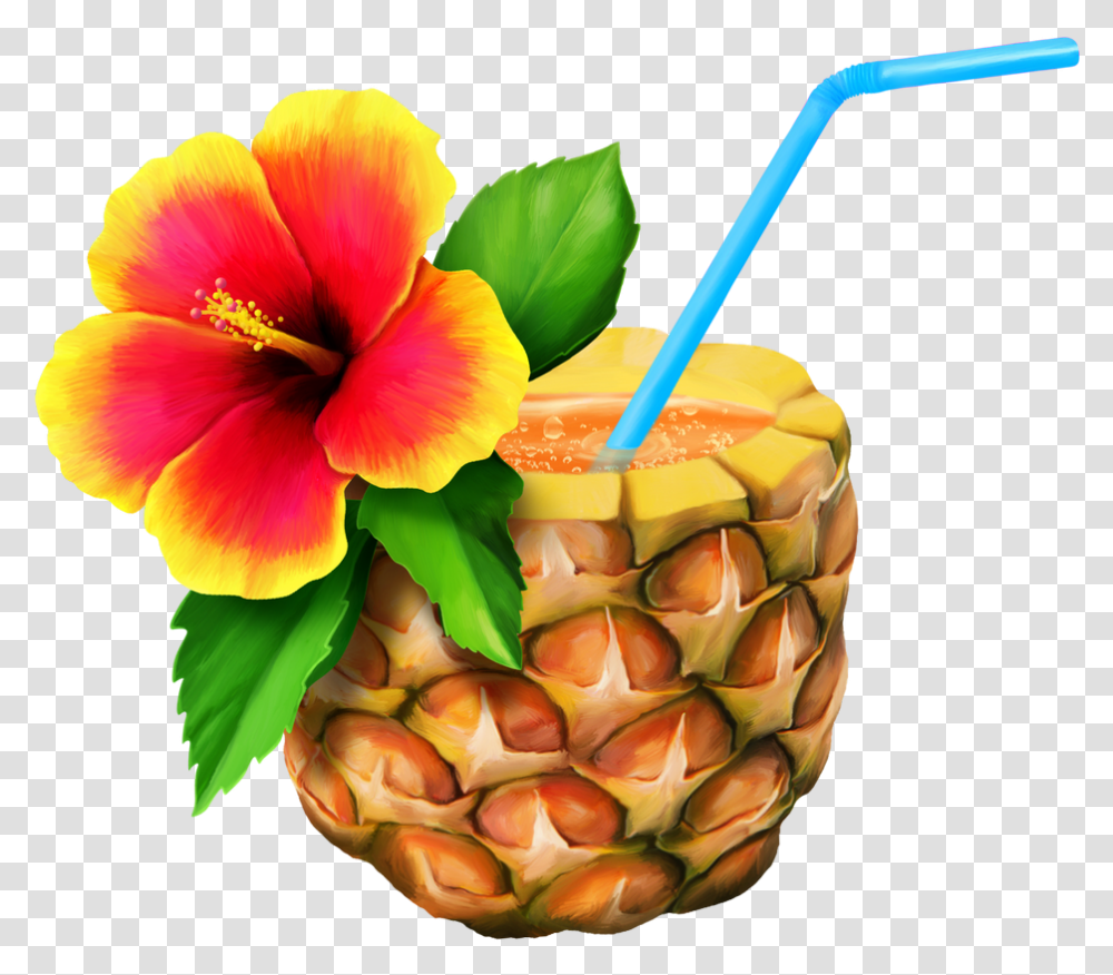 Drink Clipart Drink Hawaii Hawaiian, Plant, Flower, Blossom, Hibiscus Transparent Png