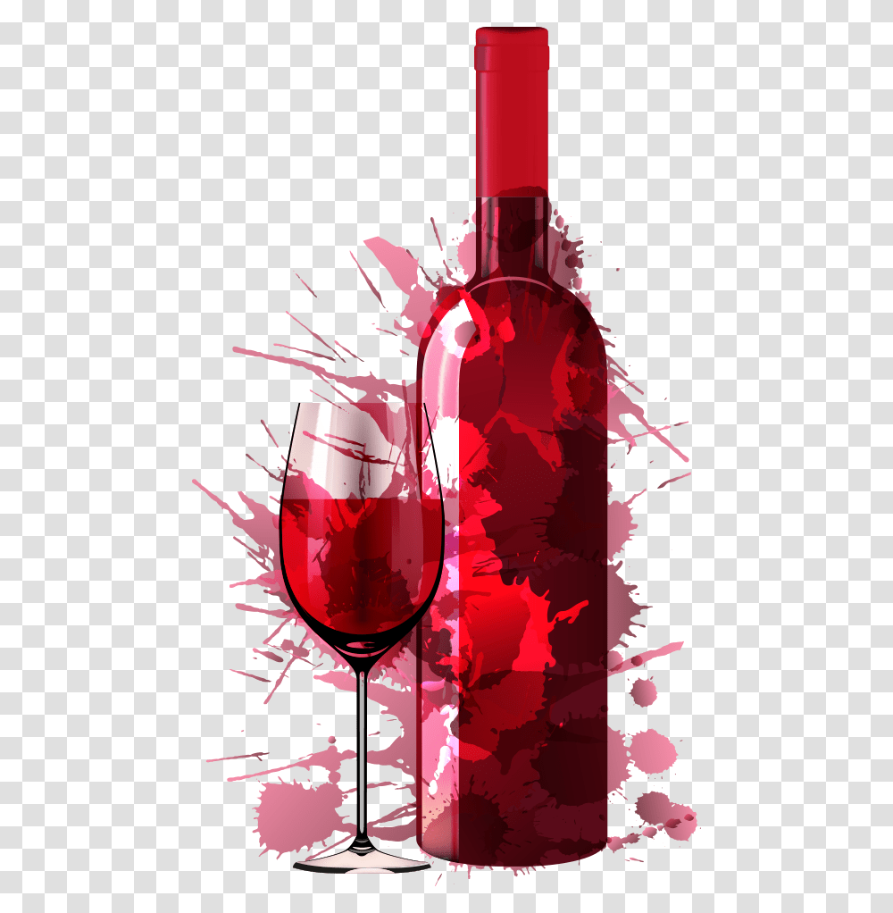 Drink Creative Dinner Vector Party Painting Red Clipart Red Wine Bottle, Alcohol, Beverage, Glass, Wine Glass Transparent Png