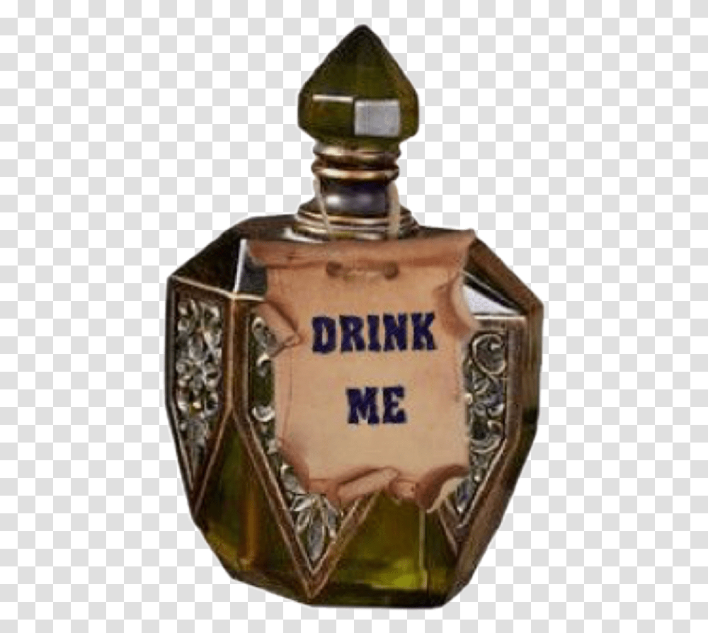 Drink Me Freetoedit Glass Bottle, Logo, Trademark, Cosmetics Transparent Png