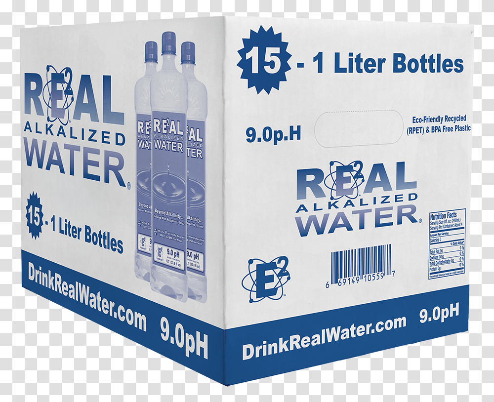 Drink Real Water Glass Bottle, Box, Cardboard, Carton, Beverage Transparent Png