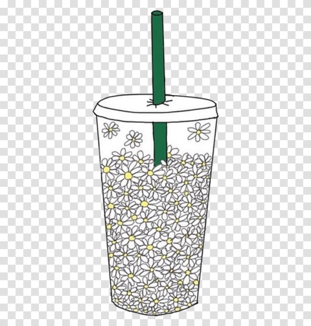 Drink Starbucks Coffee Cup White Flowers Daisy Aestheti, Lamp, Tin, Rug, Trash Can Transparent Png