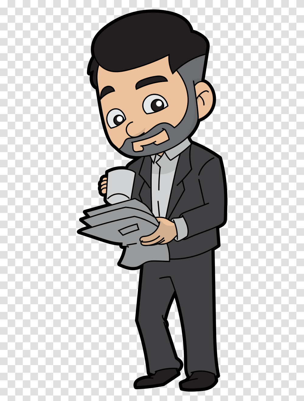 Drinking Coffee Cartoon Download Hand Drink Coffee Cartoon, Person, Human, Waiter, Performer Transparent Png