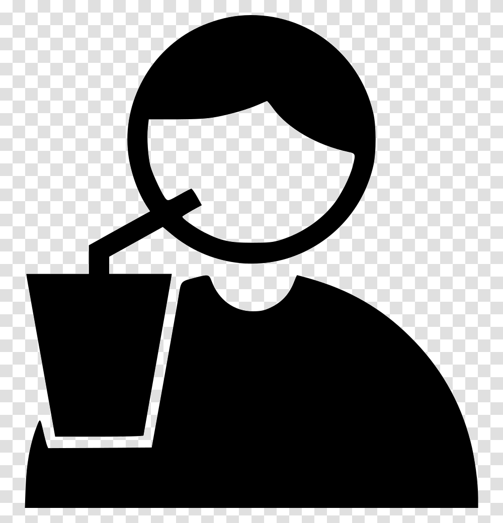 Drinking Drinking Icon, Silhouette, Stencil, Bucket, Magnifying Transparent Png