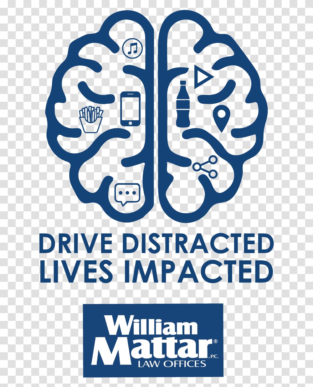Drive Distracted Lives Impacted Neurology Logo Design, Poster, Advertisement, Text, Alphabet Transparent Png