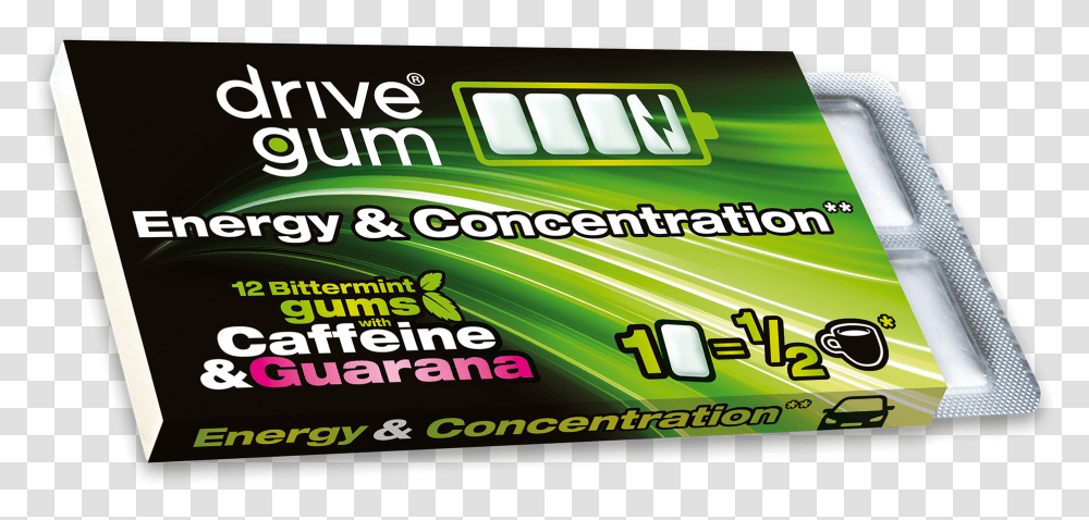 Drive Gum Energy Gum With Caffeine And Guarana, Flyer, Poster, Paper Transparent Png