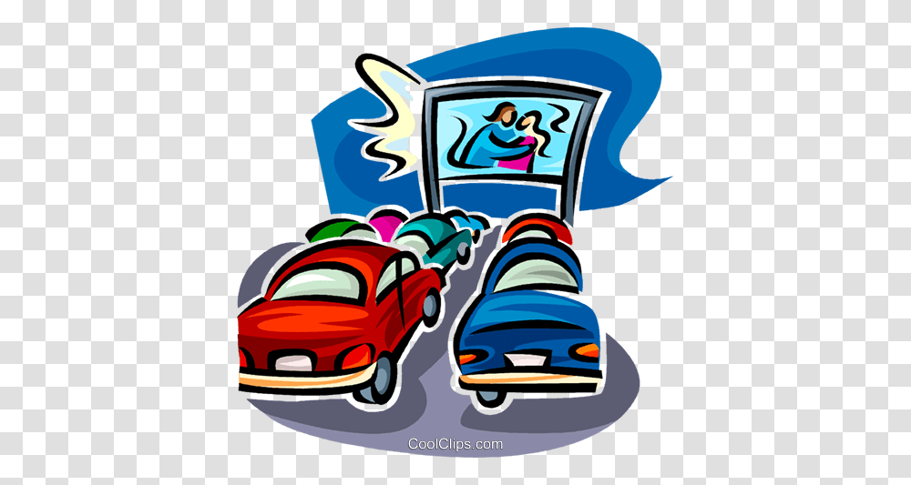 Drive In Theatre Royalty Free Vector Clip Art Illustration, Shoe, Car, Vehicle Transparent Png