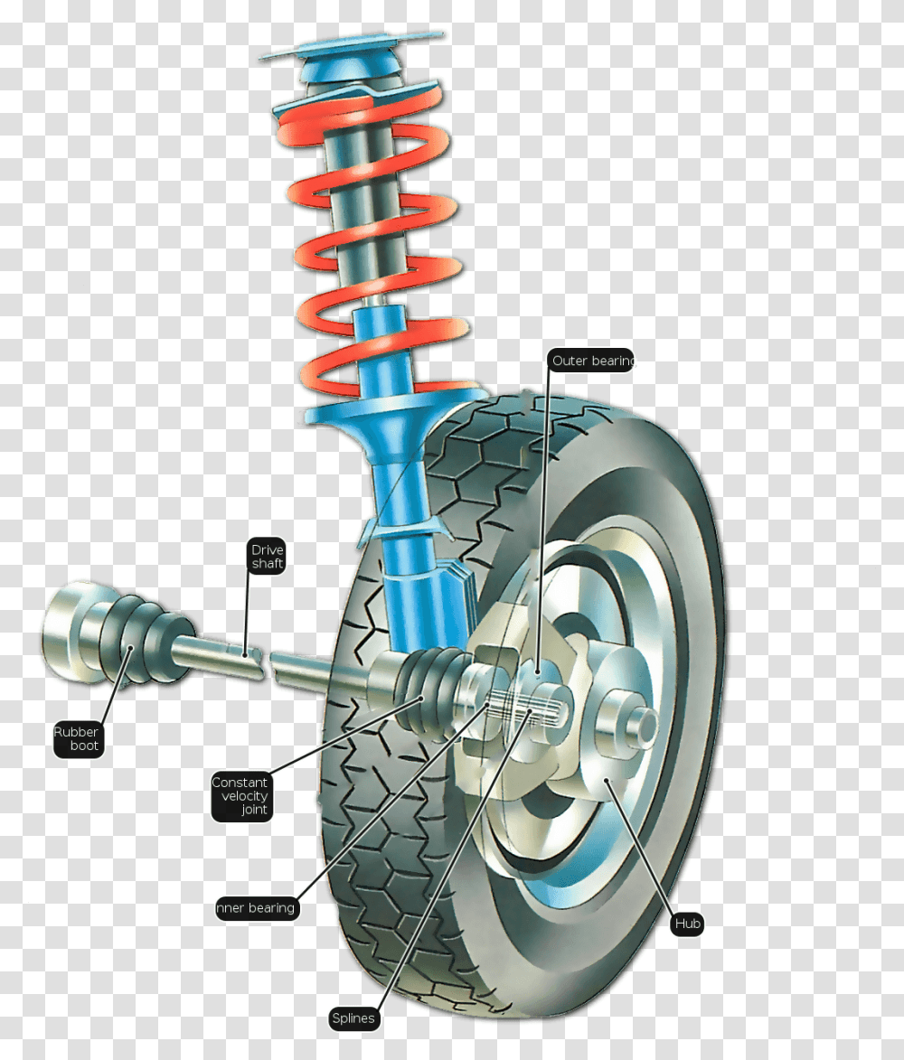 Driven Wheel Hubs Une Voiture Hub Of A Car, Suspension, Machine, Spiral, Coil Transparent Png