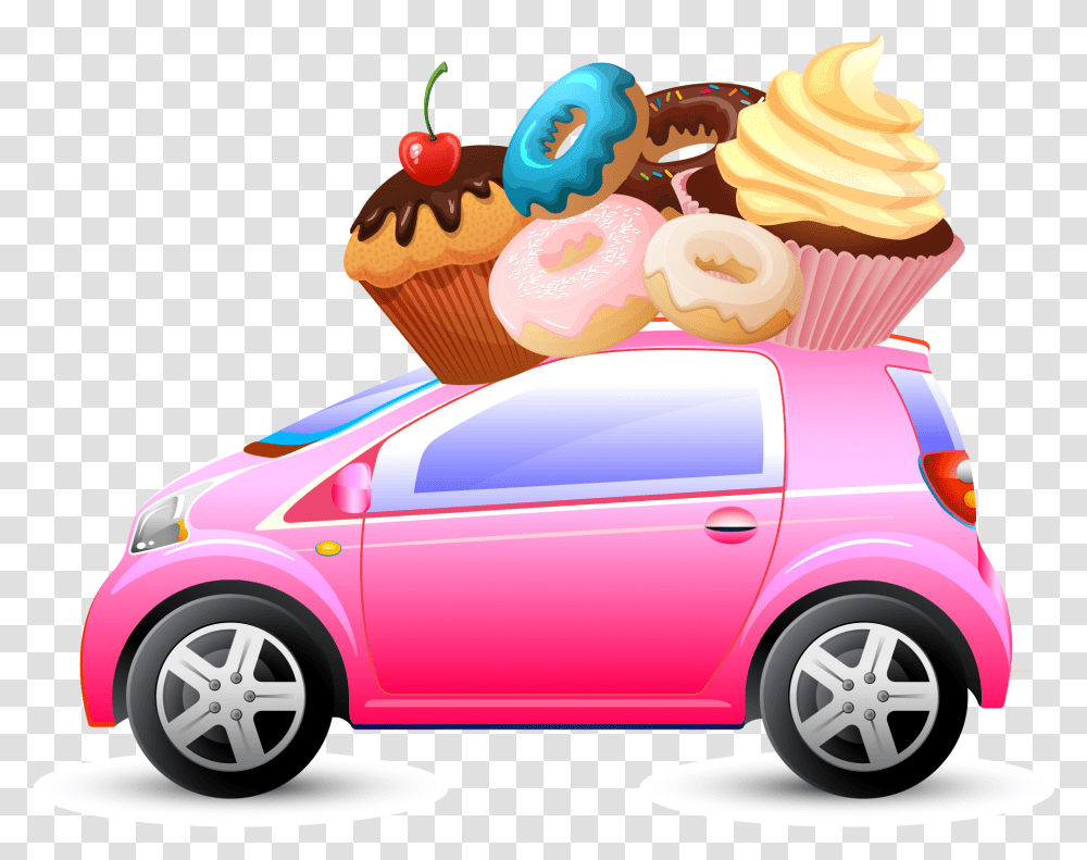 Driving Clipart Pink Car E Vehicles In India Electric Car, Cream, Dessert, Food, Transportation Transparent Png