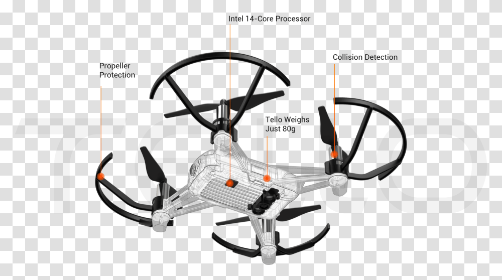 Drone Tello, Aircraft, Vehicle, Transportation, Machine Transparent Png