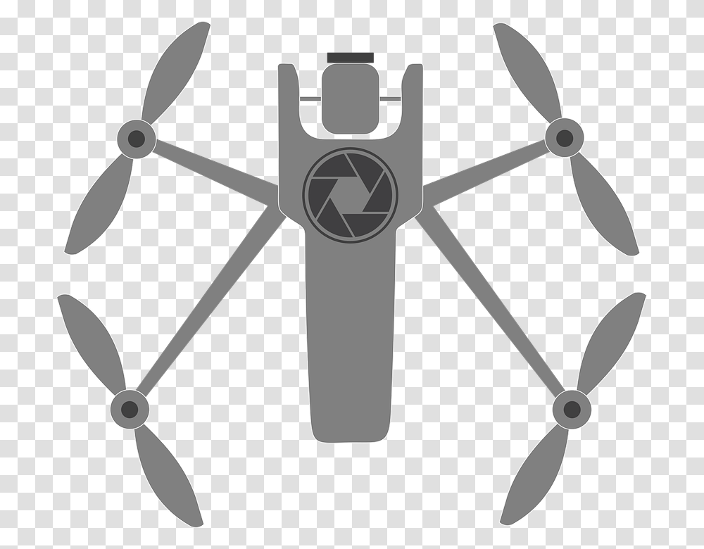 Drone Video Air Photo Flying Aircraft Helicopter Propeller, Machine, Scissors, Blade, Weapon Transparent Png
