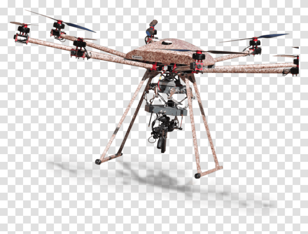 Drone With Guns Tikad Drone, Helicopter, Person, Machine, Rotor Transparent Png