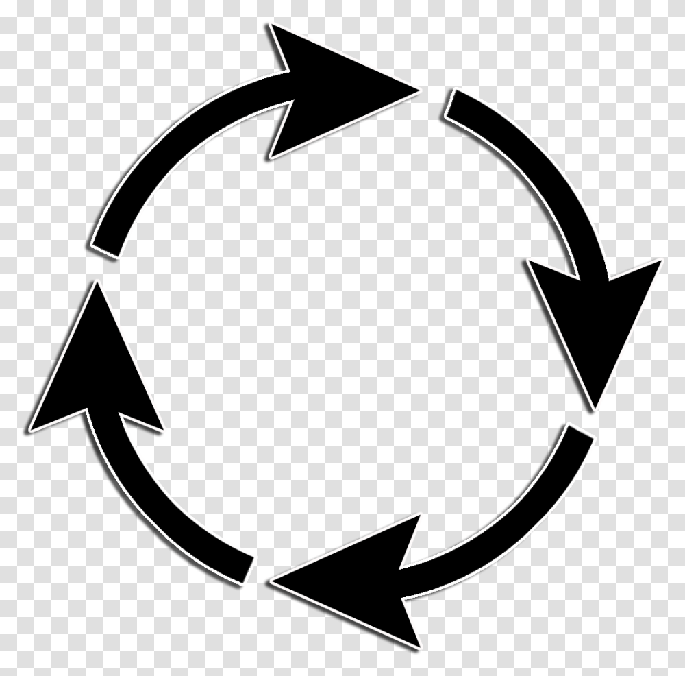 Drop Something Clipart Black Arrows In Circle, Recycling Symbol, Star Symbol, Bow Transparent Png