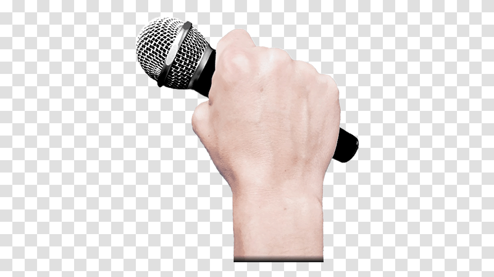 Drop The Mic Microphone Hand With Microphone, Electrical Device, Person, Human, Wrist Transparent Png