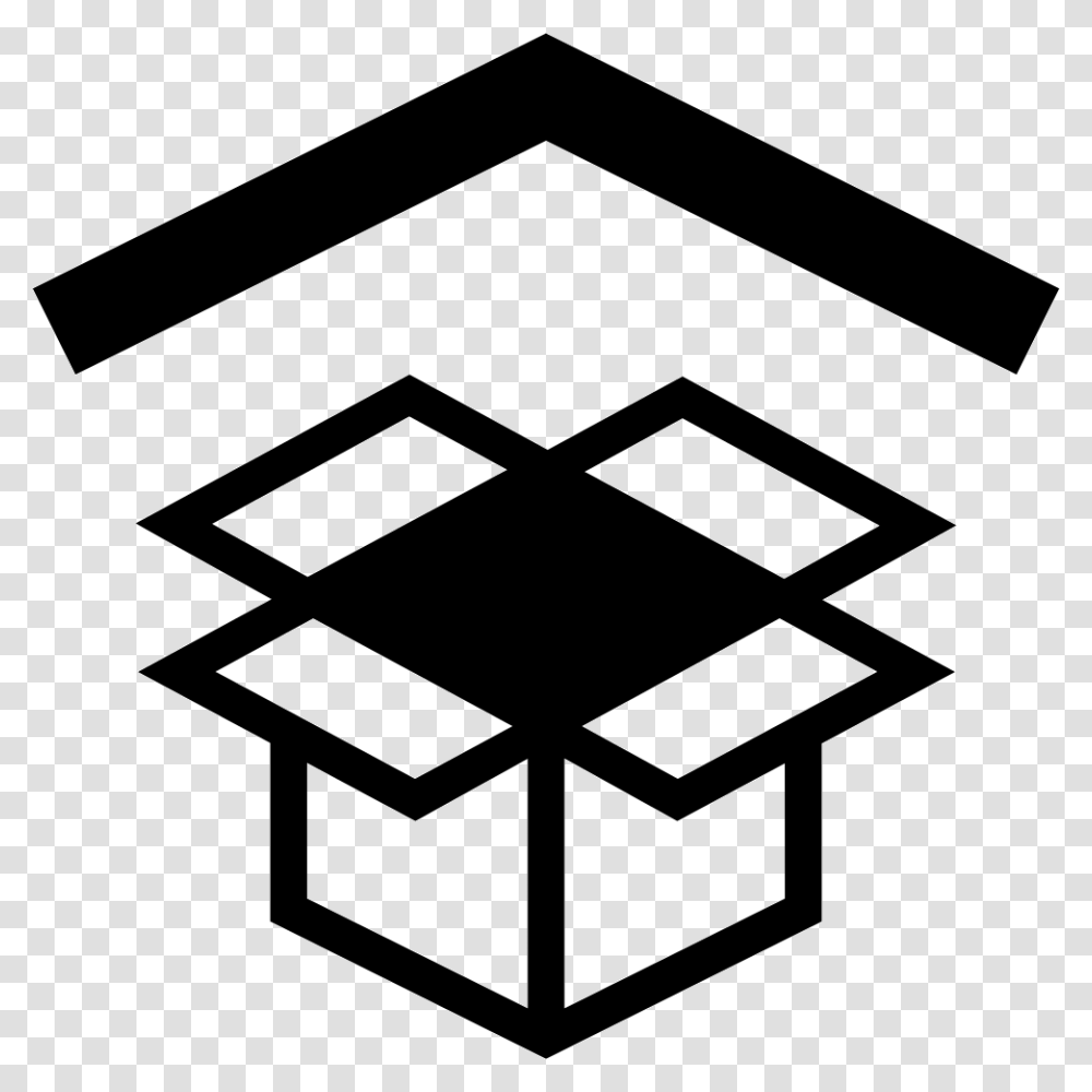 Dropbox Symbol With Arrowhead Up Product Service Icon, Stencil, Rug, Emblem, Logo Transparent Png