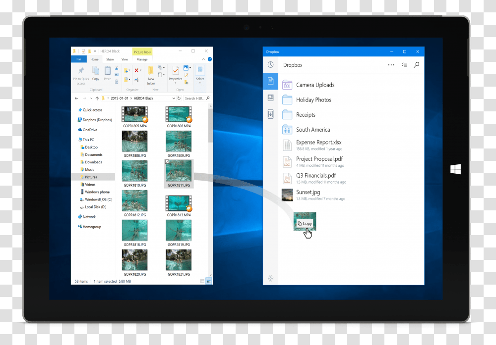 Dropbox Win 10 App, Computer, Electronics, Desktop, Monitor Transparent Png