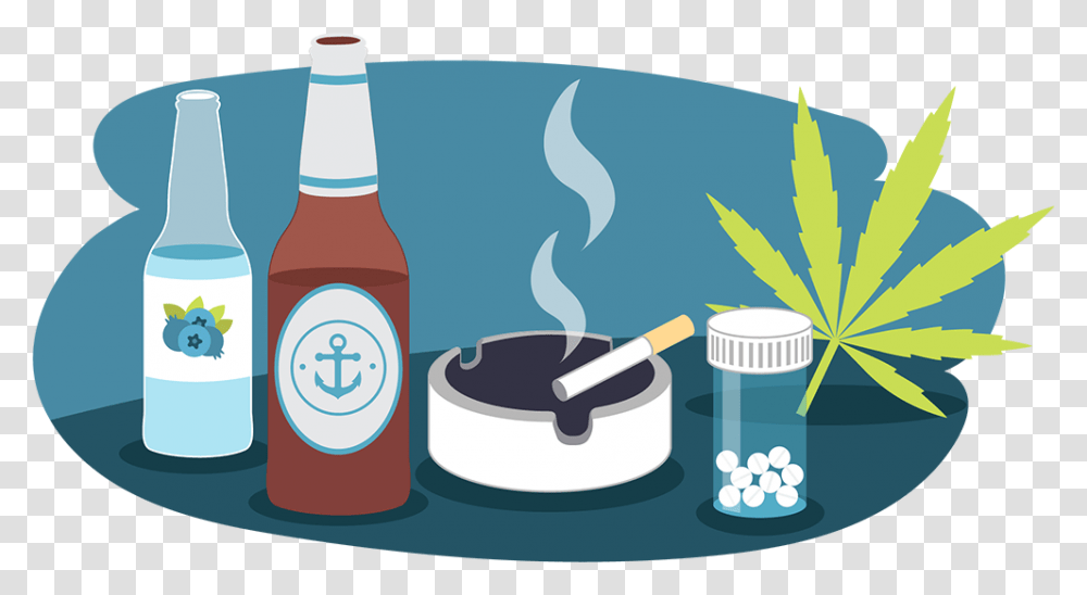 Drugs And Alcohol, Ashtray, Bottle Transparent Png