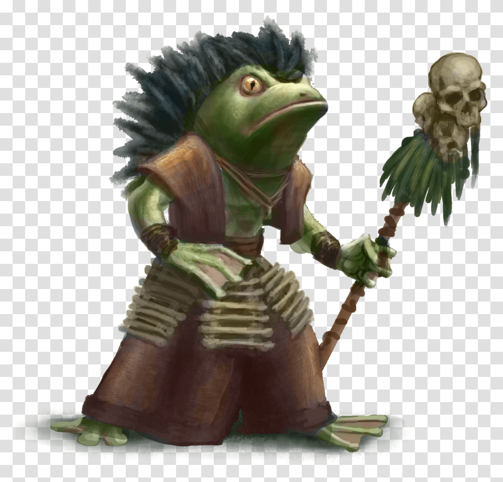 Druid Of The Swamp Bullywug, Animal, Figurine, Reptile, Lizard Transparent Png
