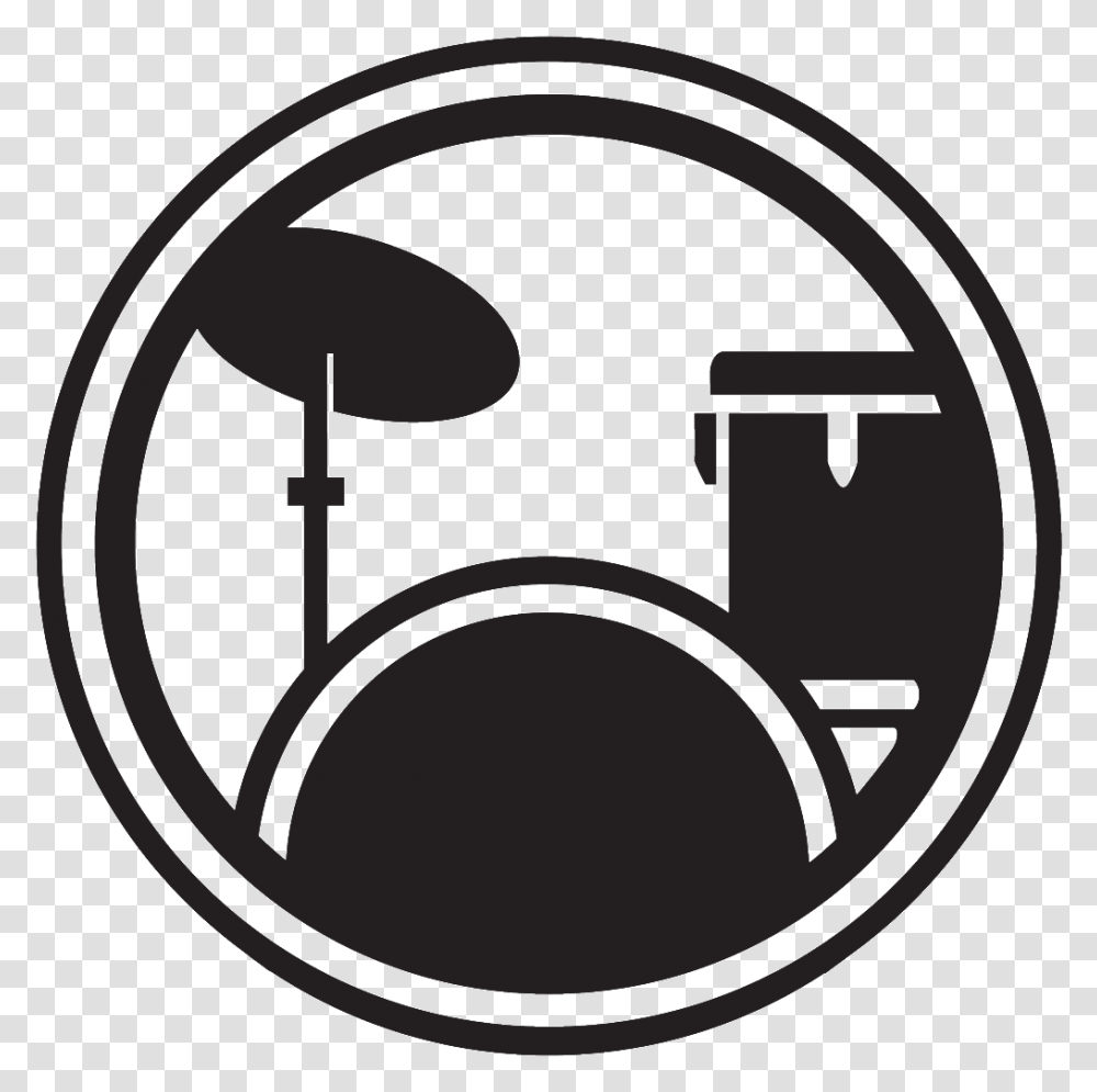 Drum Instrument Music Play Icon Rock Band Drum Icon, Logo, Trademark, Stencil Transparent Png