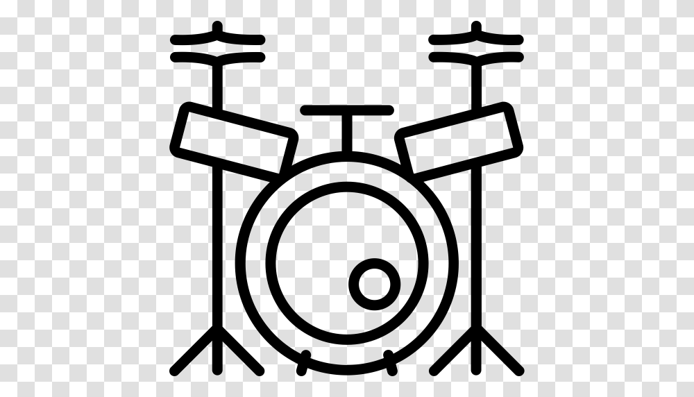 Drum Kit Monochrome Drum Set Icon With And Vector Format, Gray, World Of Warcraft Transparent Png