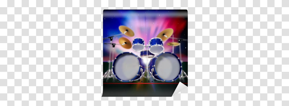 Drum Kit Wall Mural Pixers Back Playing Cards Background, Percussion, Musical Instrument, Lighting, Musician Transparent Png