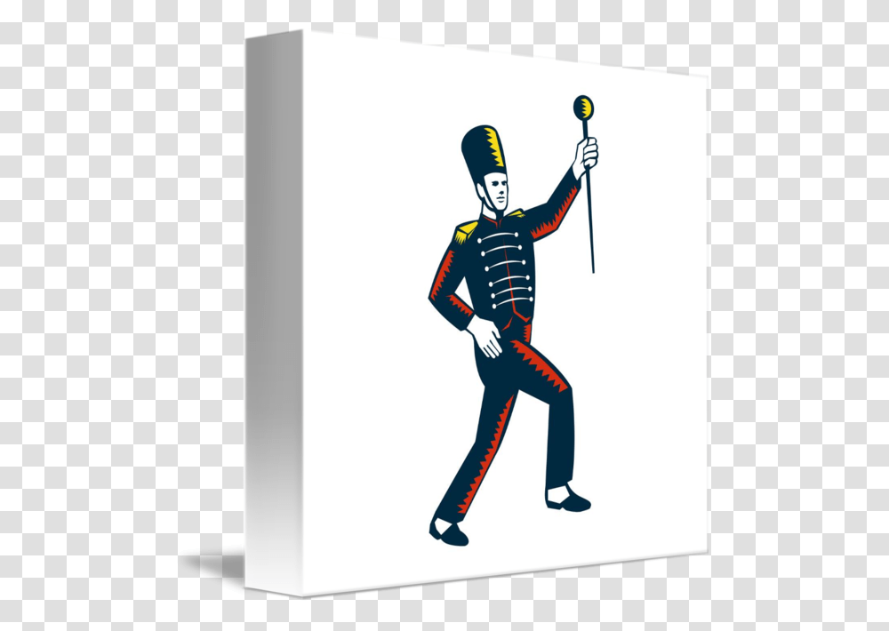 Drum Major Marching Band Leader Woodcut, Person, Costume, Juggling, Sleeve Transparent Png