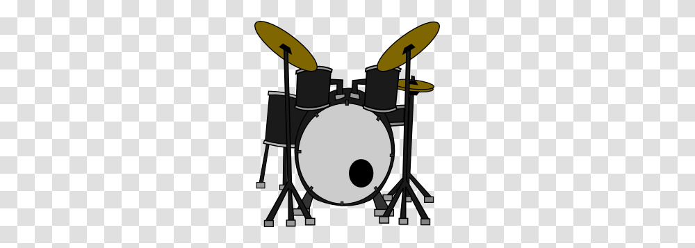 Drum Set Clipart Black And White, Percussion, Musical Instrument, Gong, Tripod Transparent Png