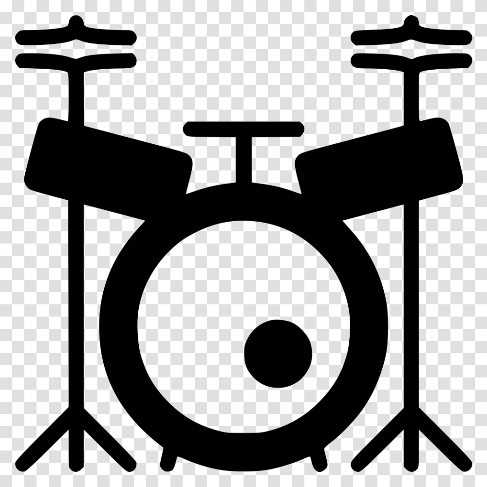 Drum Set Icon Free Download, Musical Instrument, Percussion, Gong, Silhouette Transparent Png