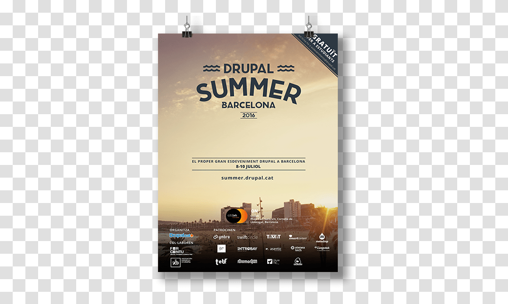Drupal Summer Barcelona Logo Poster, Advertisement, Flyer, Paper, Brochure Transparent Png