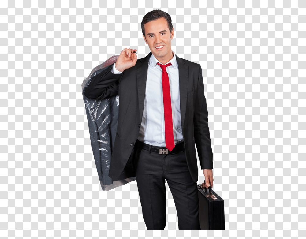 Dry Cleaning Man, Tie, Accessories, Suit Transparent Png