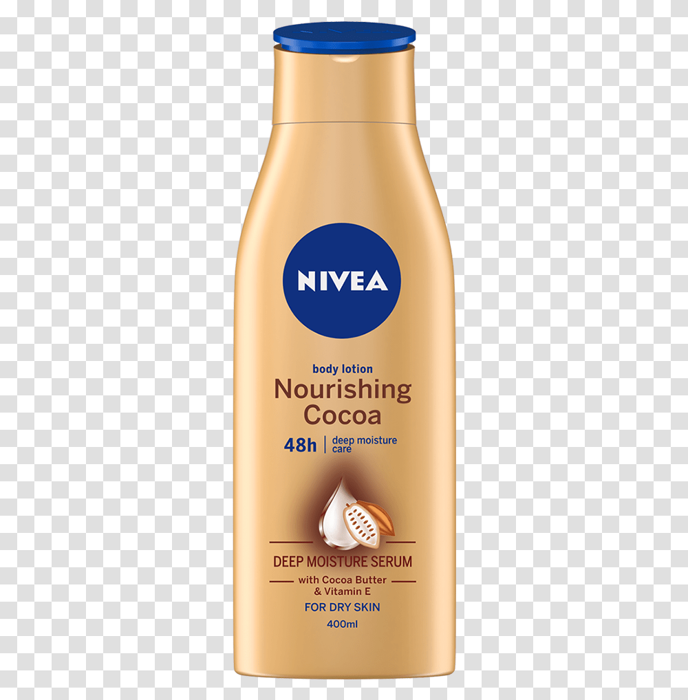 Dry Skin Nivea Cocoa Lotion, Bottle, Cosmetics, Beer, Alcohol Transparent Png