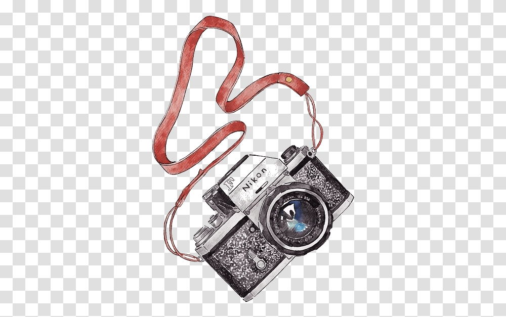 Dslr Camera Drawing Watercolor, Electronics, Wristwatch, Strap, Animal Transparent Png