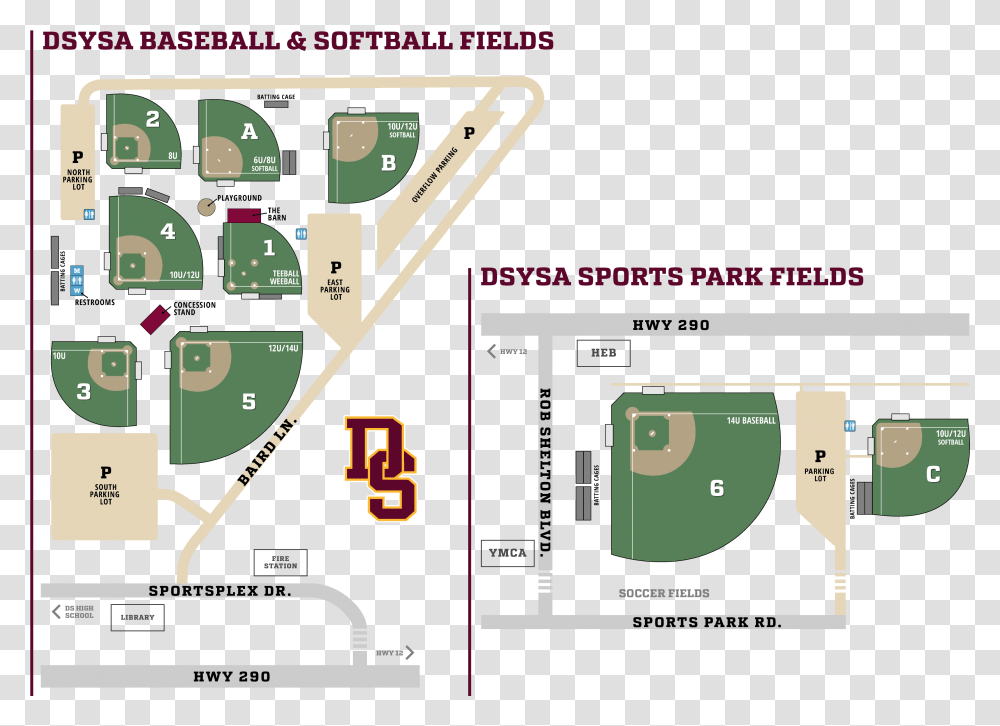 Dsysa Baseball Field Map, Plot, Diagram, Number Transparent Png