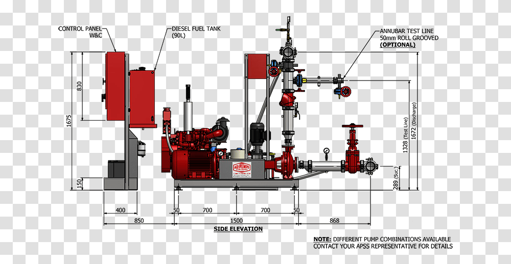 Dual Dieselelectric Fire Hydrant Booster Pump Side Parts Of Fire Pump, Machine, Fire Truck, Vehicle, Transportation Transparent Png