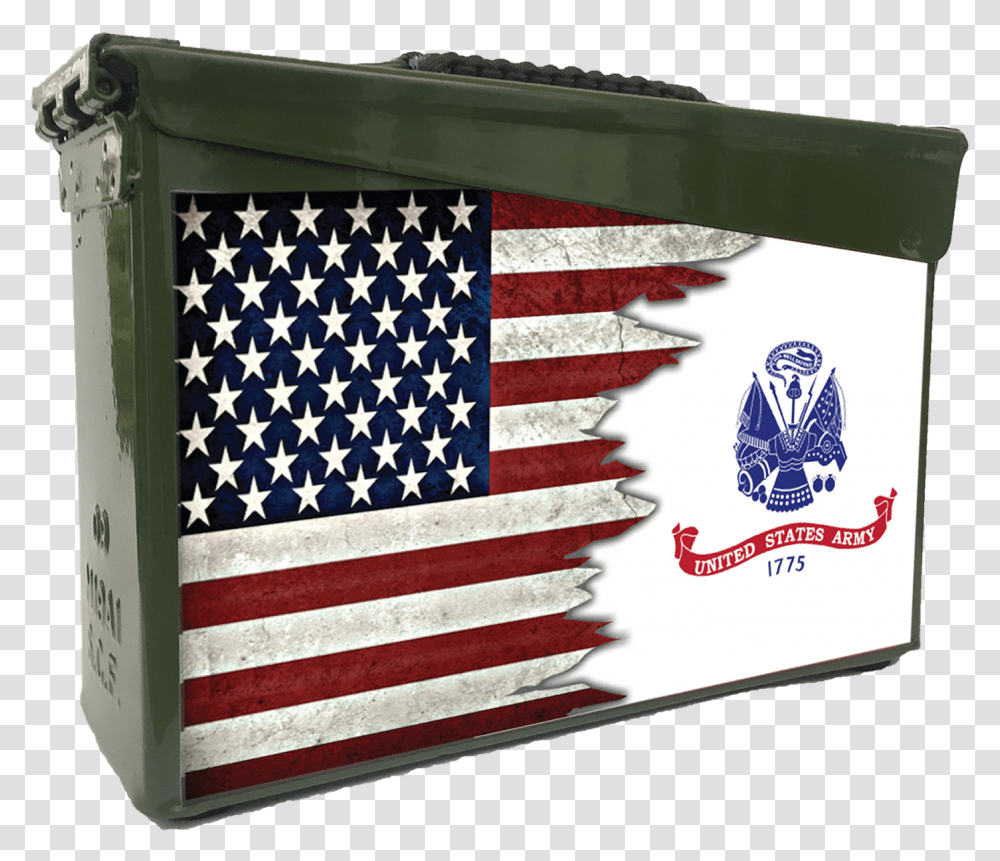 Dual Flag Us Army Custom Ammo Can Apollo 11 Flown Flag Transparent Png