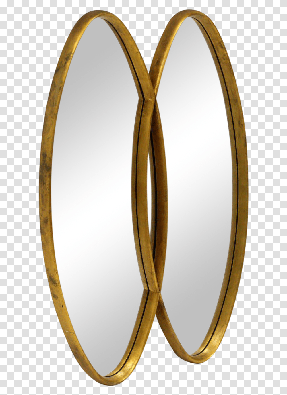 Dual Interlocking Oval Gold Frame Mirror For Sale Circle Transparent Png