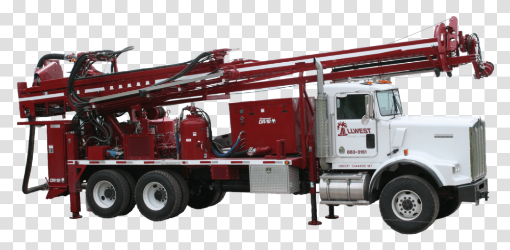 Dual Rotary Water Well Drilling, Truck, Vehicle, Transportation, Fire Truck Transparent Png