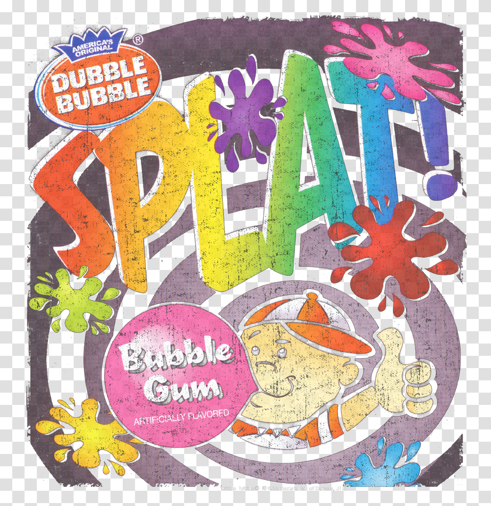 Dubble Bubble Splat Gum Men's Ringer T Shirt Dubble Bubble Gum, Poster, Advertisement, Flyer Transparent Png