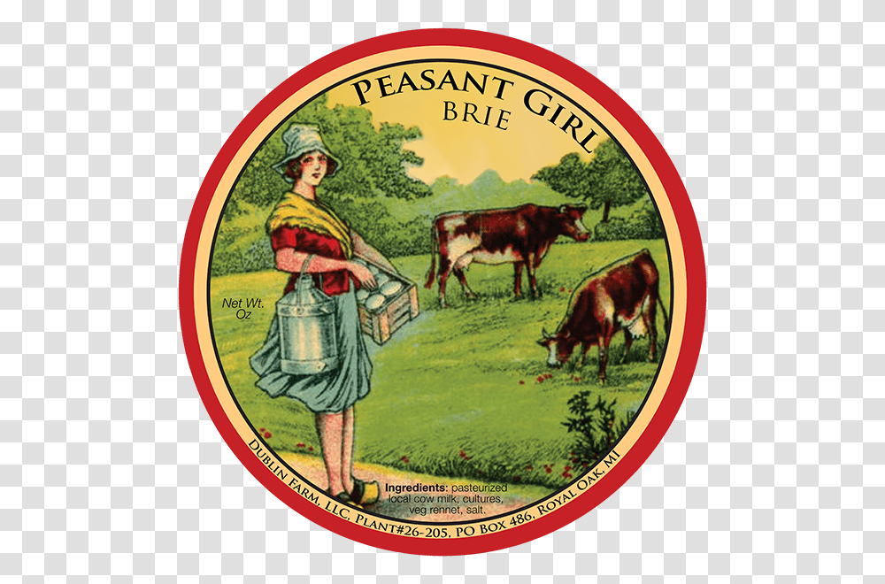 Dublin Farm Llc Labels Of Cheese, Person, Human, Cow, Cattle Transparent Png