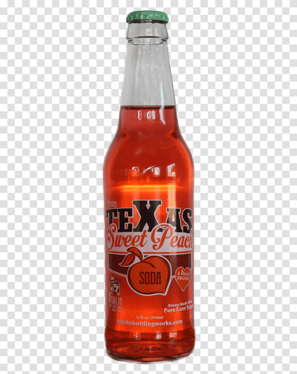 Dublin Texas Sweet Peach Soda Glass Bottle Case Glass Bottle, Beer, Alcohol, Beverage, Tin Transparent Png