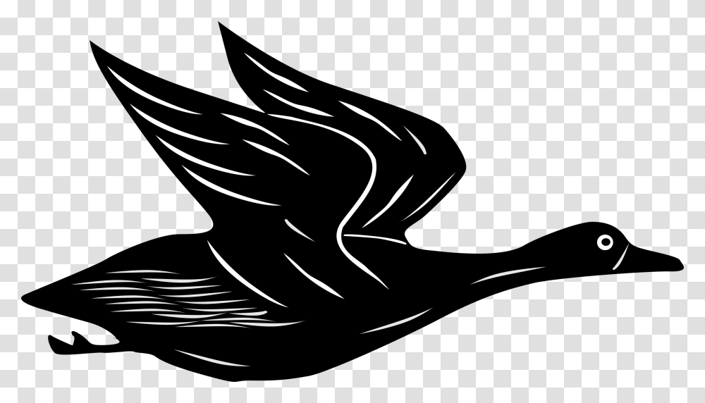 Duck Clipart Flying Cartoon Flying Duck, Stencil, Animal, Silhouette Transparent Png